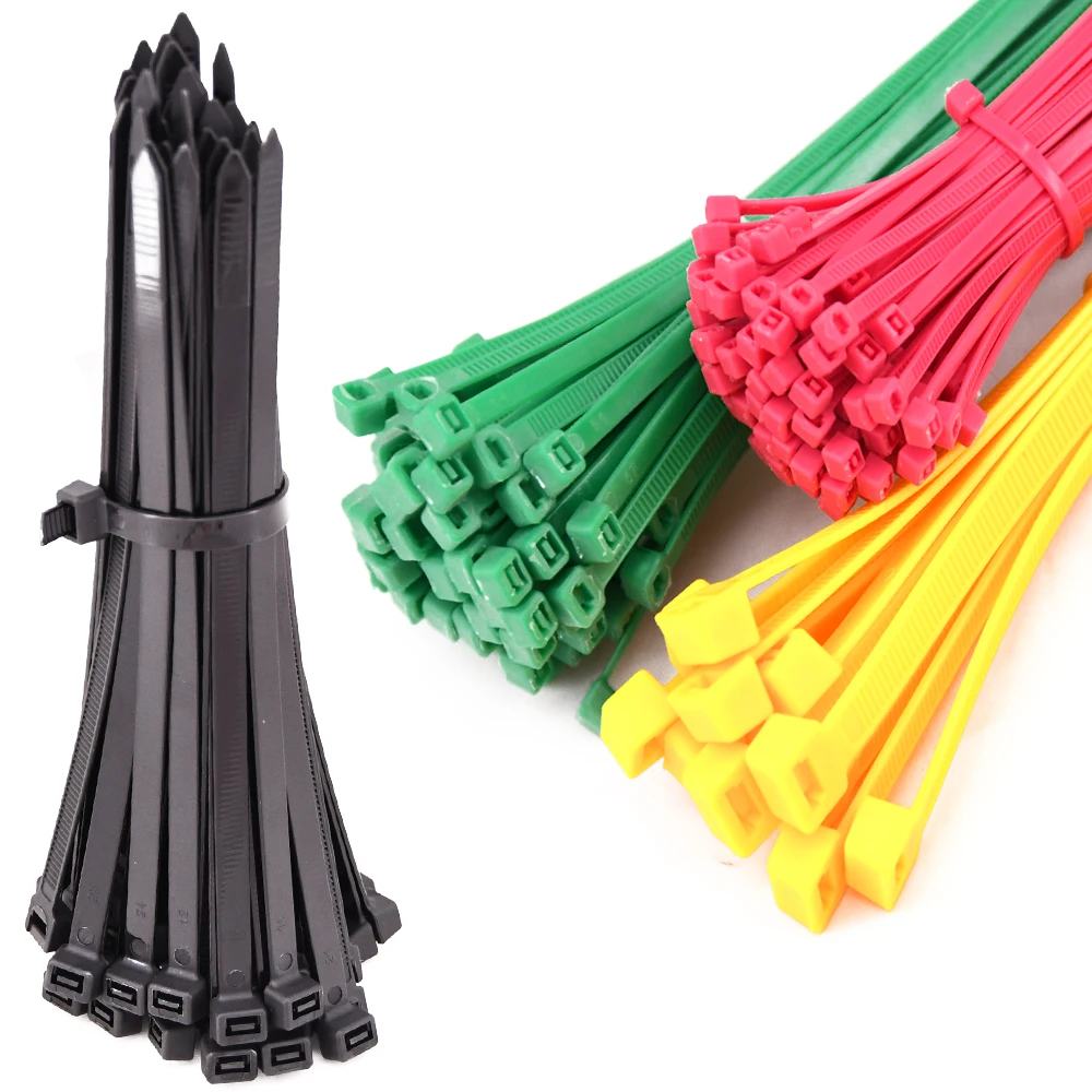 Wholesale Factory  Sample 100 Pcs Pack Strong Self-Locking Nylon 66 zip tie Cable Tie White Plastic cable ties