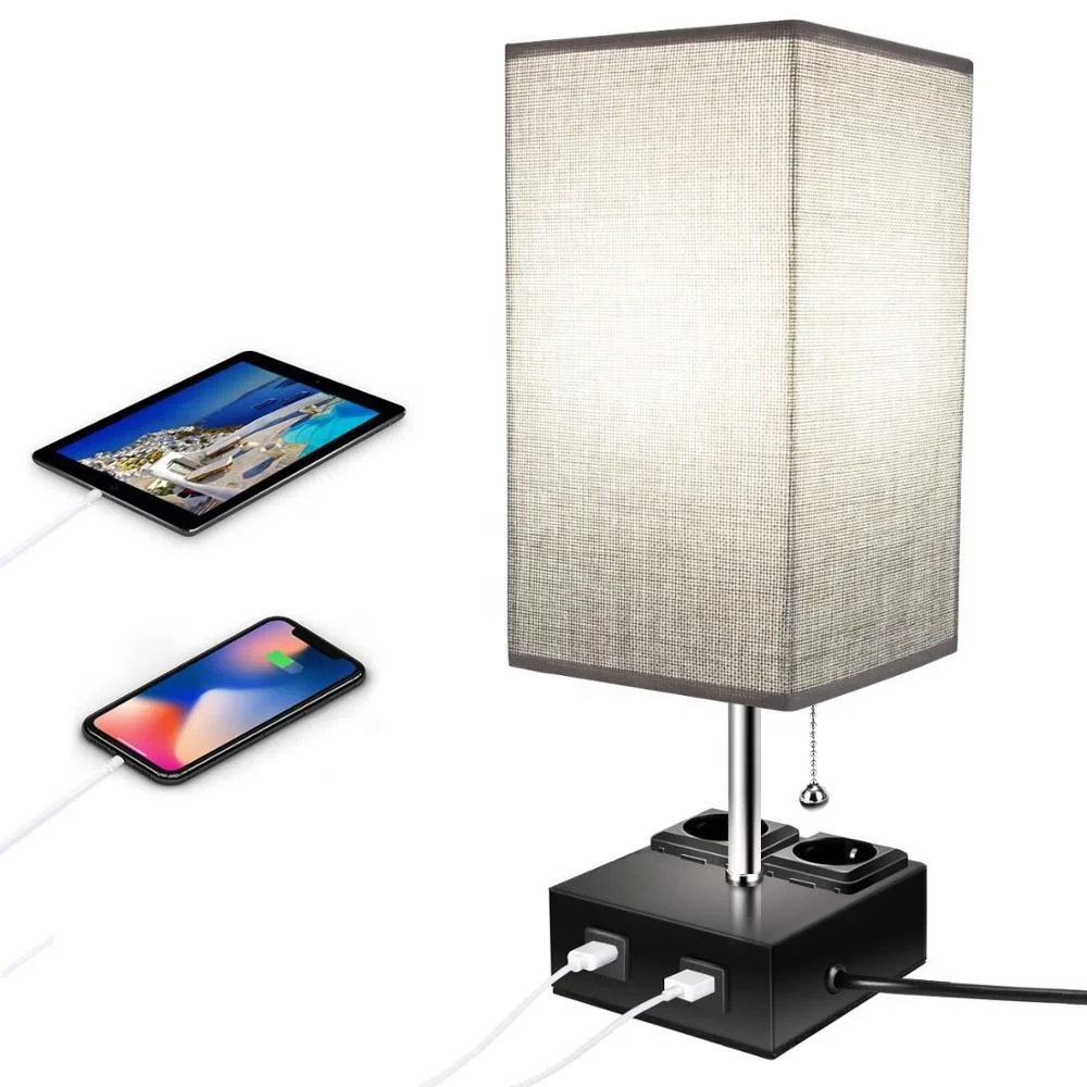 2020 Amazon hot new bedside table lamp with usb port