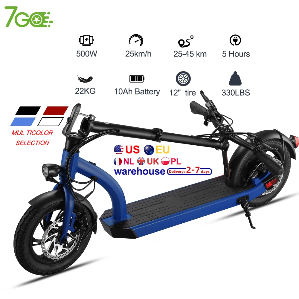 12-дюймовая шина 7GO H12 48 В 10AH 500 Вт 25 км/ч вес 22kgfolding e bike электрический электровелосипед Электрический скутер для детей склад США