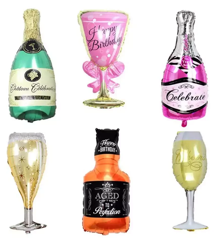 Inflatable Foil Balloon Various Large Medium Wine Bottles Glass Draft Beer Foil Balloons Party Supplies