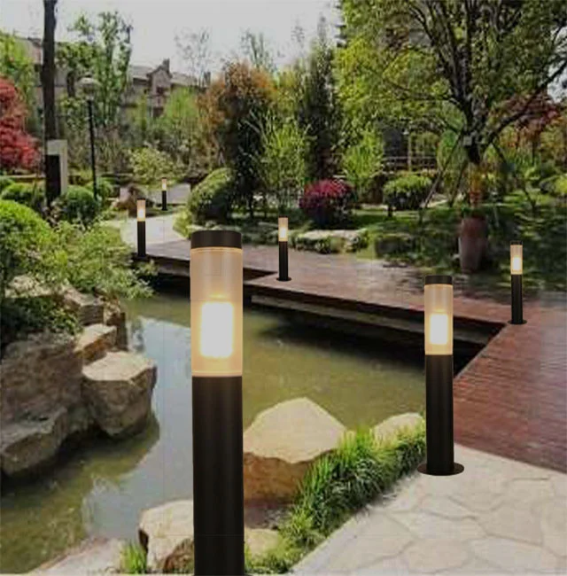 Outdoor Waterproof Stainless Steel or Aluminium + PC or Acrylic Landscape Bollard Light Led Bollard Garden Lights Lawn Lights