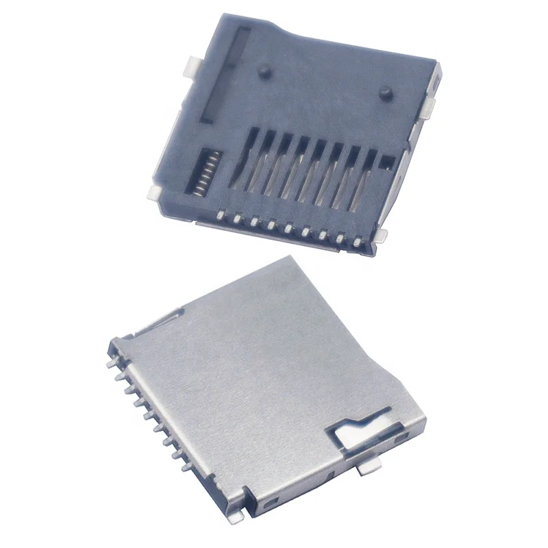 factory supplier 8 plus 1 pin SMT Push type Micro SD card holder connector