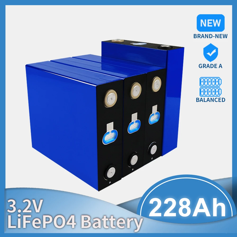 Lifepo4 228AH 200Ah 4/8/16/32PCS Recargable Battery 3.2V Lithium Iron Phosphate Prismatic New Solar Cells for RV Boat Golf Cart