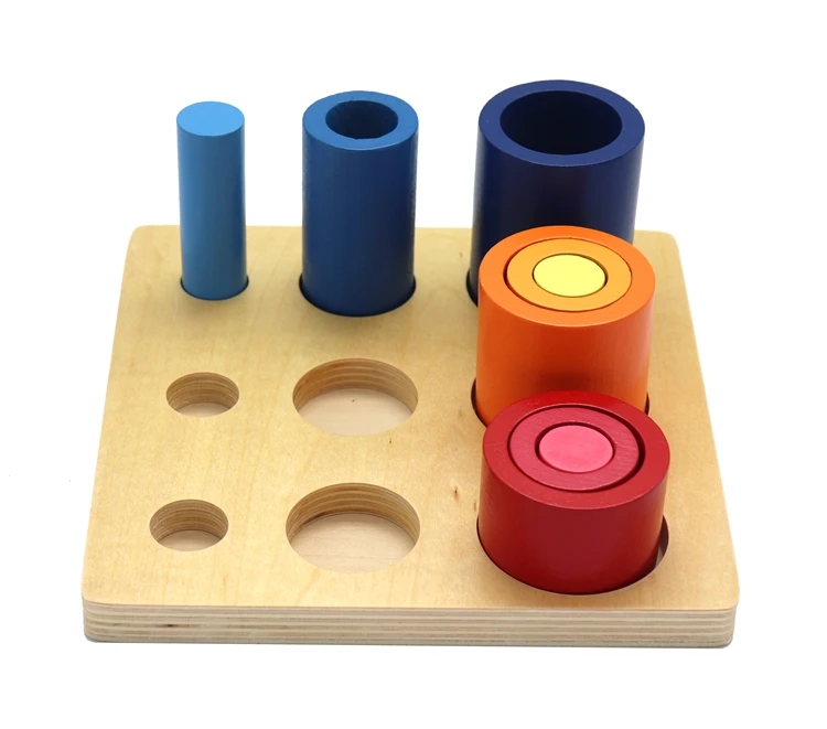 Colors Training Brinqued Different Circles and Cylinders Block educational toys learning montessori wood toy