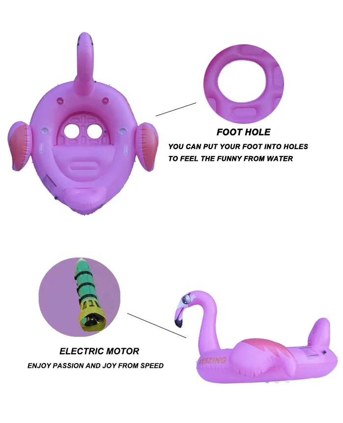 New Product Swimming pool toys water bed motorized inflatable falmingo pool float