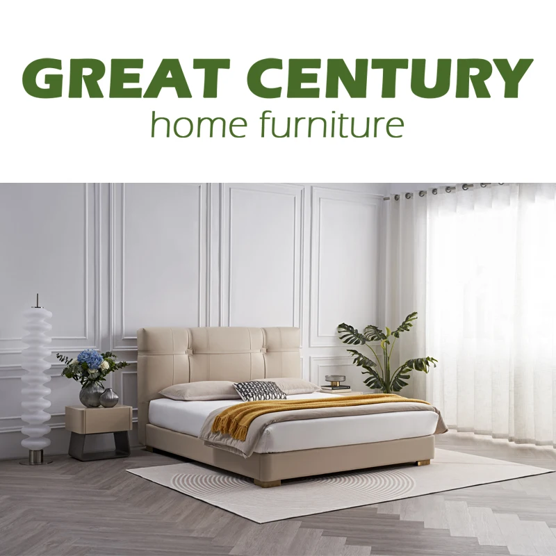 GC modern single beds for adults faux leather bed frame sets double  luxury french fabric king queen size bed bedroom furniture