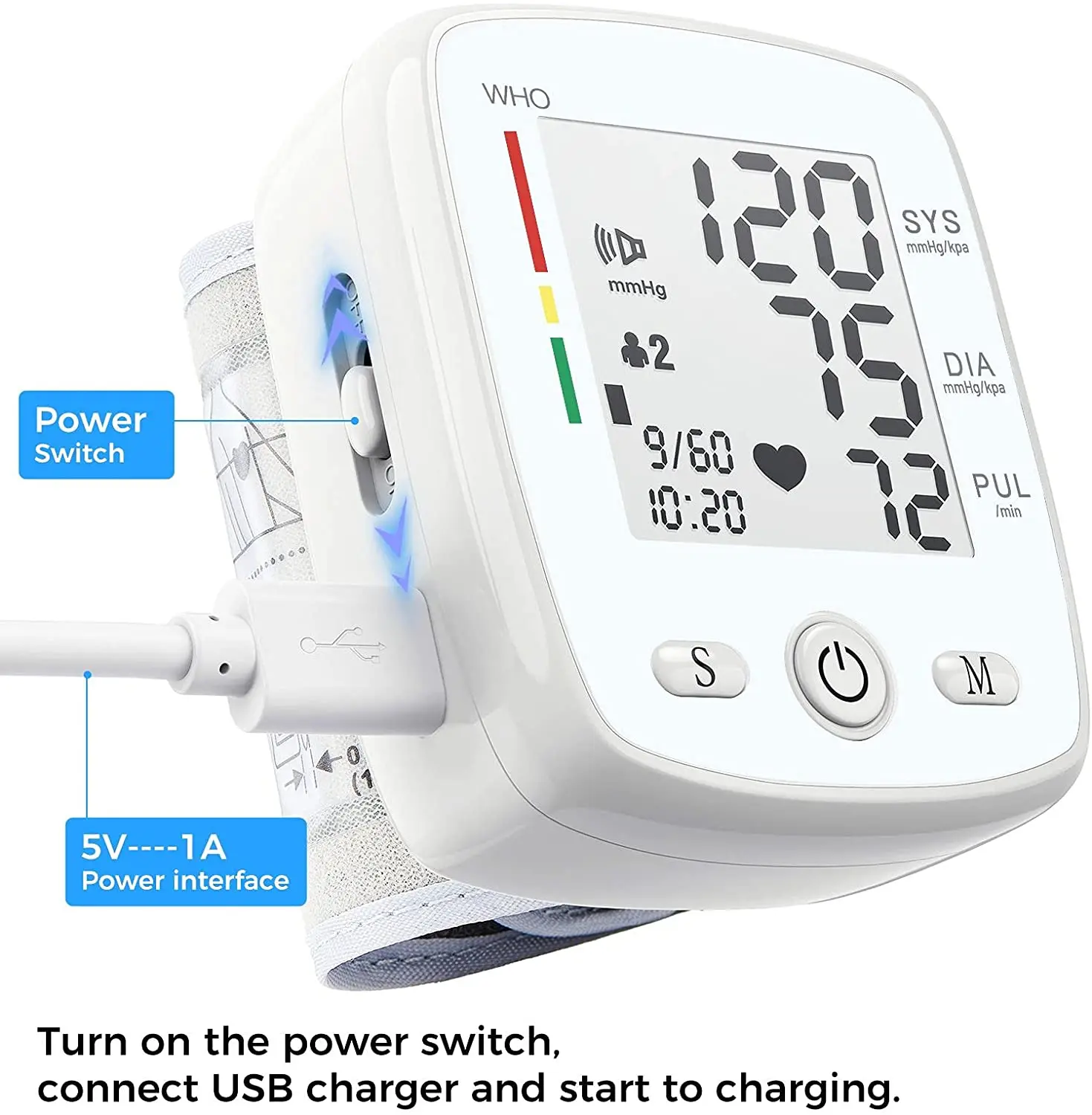 CE ISO a Blood Pressure Monitor Home Use Wrist Electronic Wireless Medical Tensiometer BP Machine Manufacturer OEM ODM