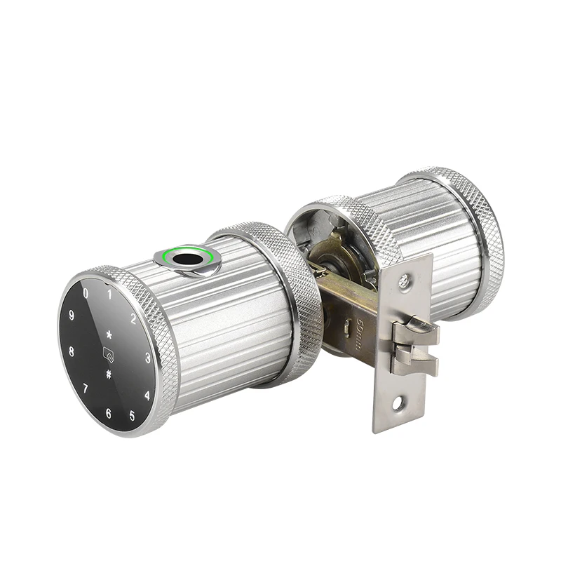 Modern Round Electronic Lock Small Fingerprint Smart Door Lock with RFID Card Family High Security Knob Lock