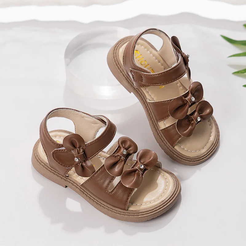 fashionable flat slipper lightweight flexible sole back to school shoes girls kids children toddler beach sandals