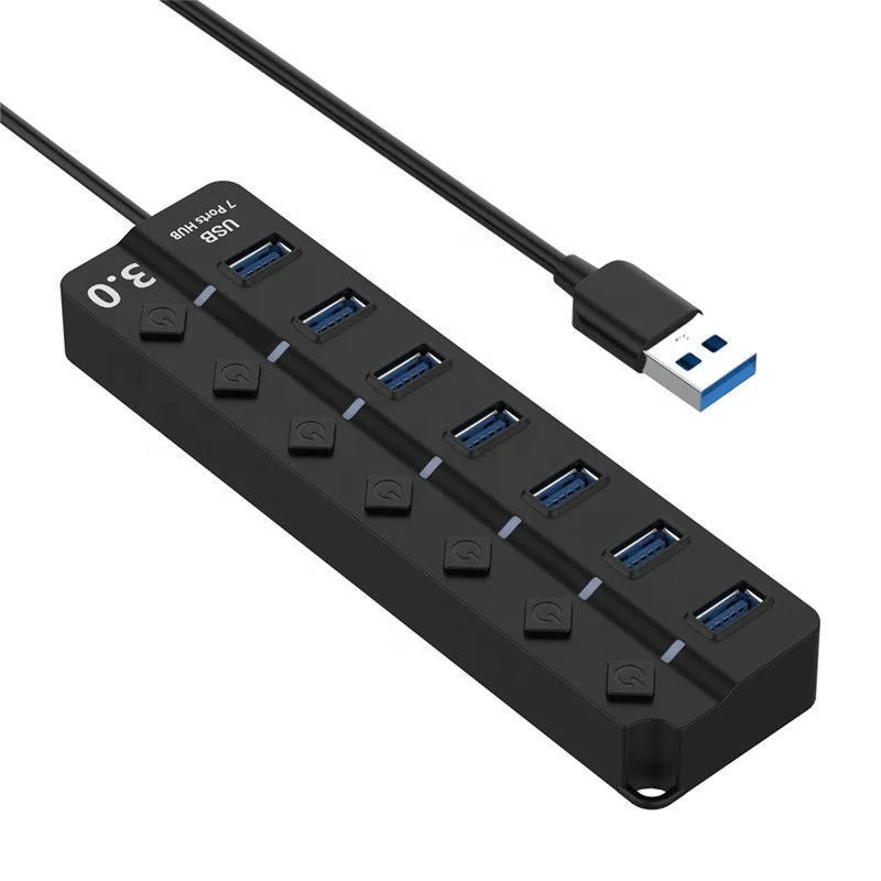 Usb Hub 3.0 5Gbps High Speed 7 Port Usb 3.0 Hub Splitter On/Off Switch For Macbook Laptop Pc