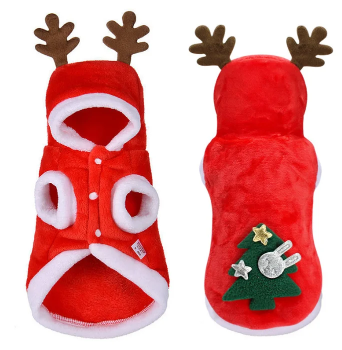 2024 New Year Clothes for Dog Costume Christmas Pet Dog Clothes Winter Hoodie Coat Pet clothing/dress Pet Casual Vests