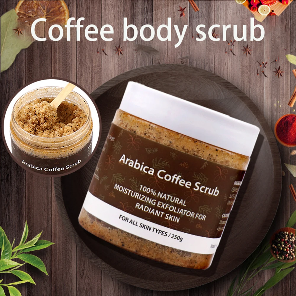  Скраб для лица и тела Arabica Coffee 100% натуральный увлажняющий отшелушиватель сияющей кожи глубокое очищение 250