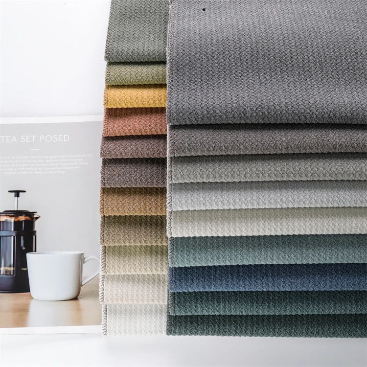 Home Textile Jacquard Classic Sofa Fabric Polyester Dyed Knitted Sofa Upholstery Fabric