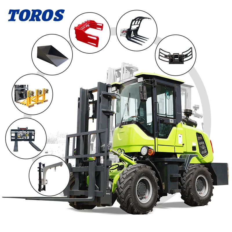 China 4 Wheel Drive Diesel Forklift Price  3 Ton All Terrain Forklift For Cheap Forklifts