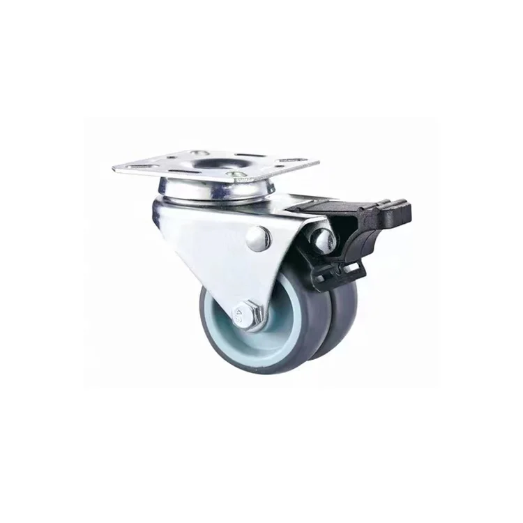 2 inch Movable Metal Standing Racks 50mm Double TPR Wheel Caster