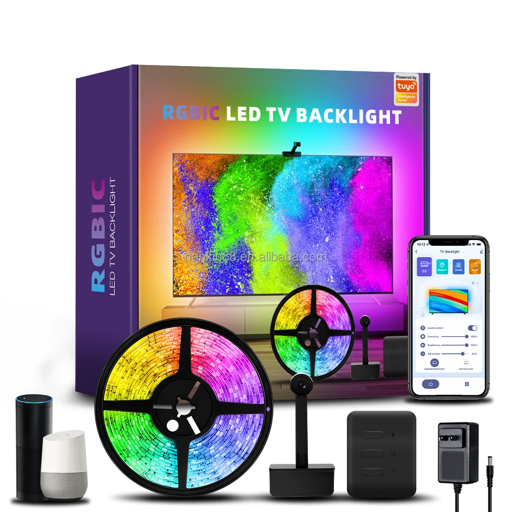 Nanxin K88 Wifi Rgbic Led TV Backlight with Camera Smart Ambient Light Sync with TV Immersion Led Strip