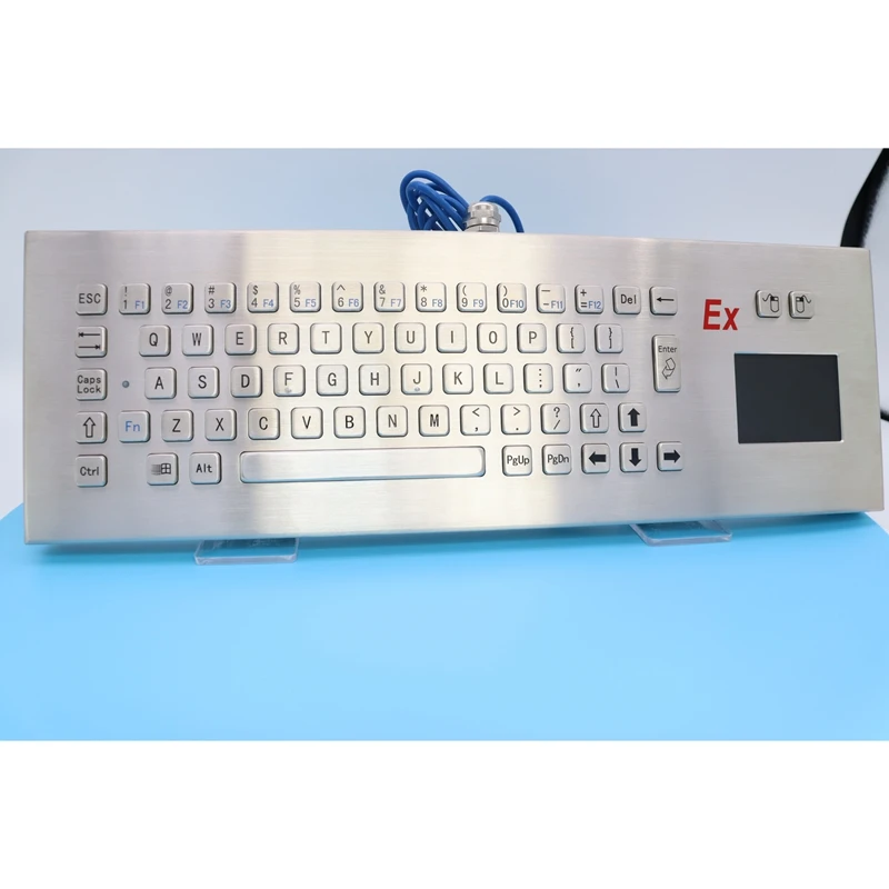 67 key desktop explosion-proof keyboard with explosion-proof certificate waterproof dustproof with touch pad and safety barrier