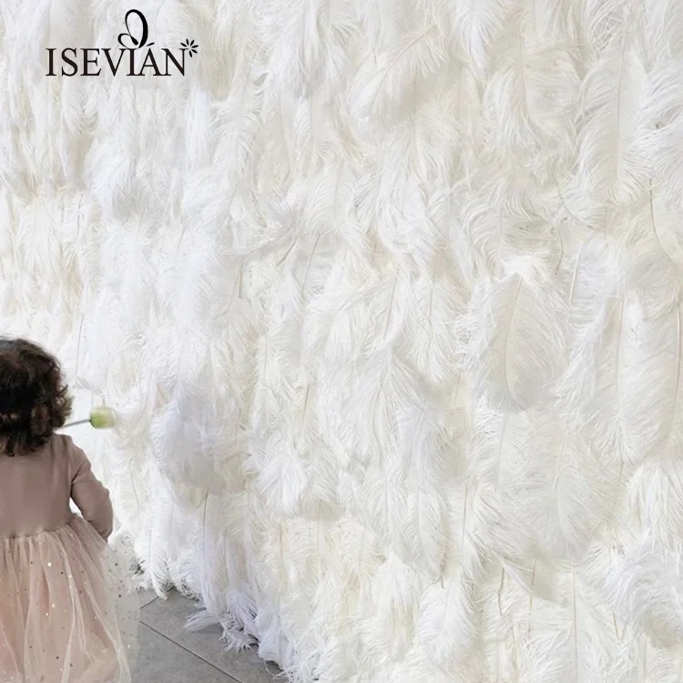 colored ostrich feather wall events photo