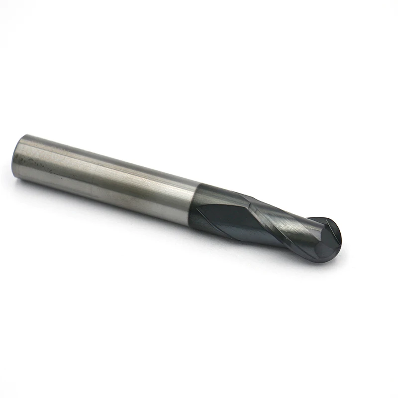 Two Flute Spiral Ball Head Milling Cutter Carbide Round Nose Ball Nose End Mill For Wood Carving