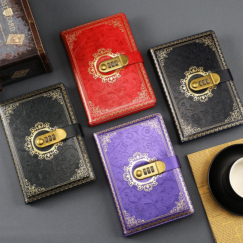 Wholesale Custom A5 Password Notebook Creative Multi-functional Diary Book with Lock for Students New Promotional Item