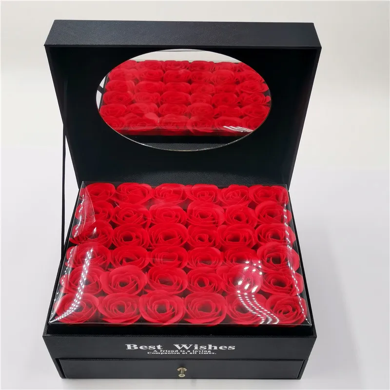 Exclusive set of flower packaging kraft paper box pvc window