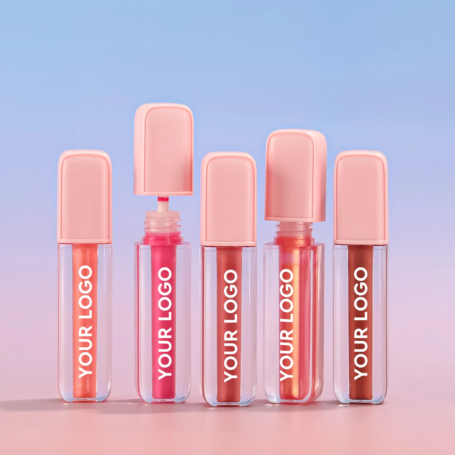 New Arrived Lipgloss Private Label Waterproof Vegan Non-Sticky Lip Gloss Pink Empty Lipgloss Tubes