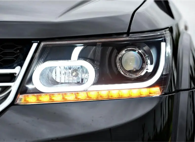 AKD Car Styling for Dodge JCUV Journey 2009-2017 LED Headlight Fiat Freemont LED DRL Hid Angel Eye Bi Xenon Beam Accessories