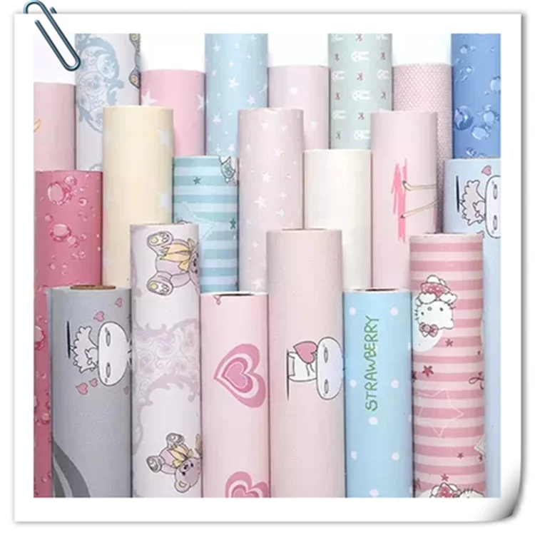 Wholesale Solid Color Wallpaper Designs Plain Wallpaper Rolls self-adhesive pvc design wallpaper