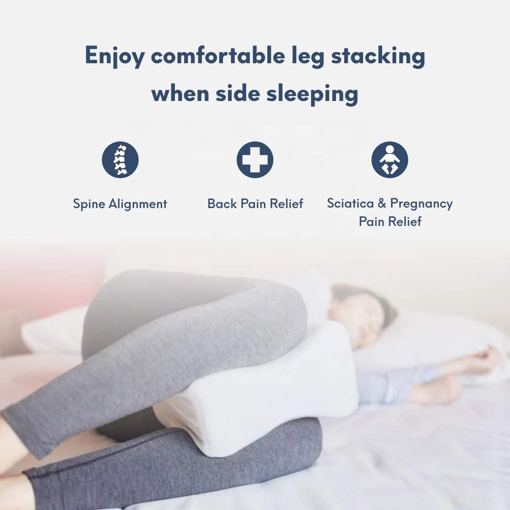 Orthopedic Knee Pillow for Side Sleepers Hypoallergenic Cover Firm Leg Support Pillow Between The Legs for Sleeping