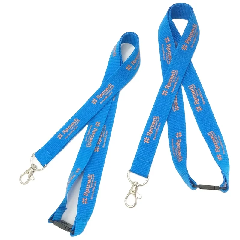 new polyester offset printing Keychain Lanyards silkscreen printing woven lanyard with logo custom id card holder lanyard