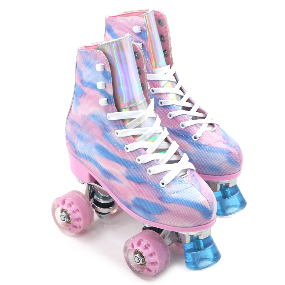 Newest Quad Wheels Deformation Retractable Rollers Double-row Kids 4 PU Wheel Skates Youth Deformed Kick Out Roller Skate Shoes