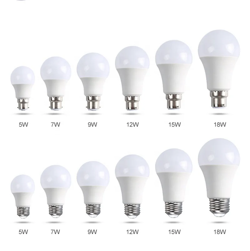 Factory direct sales of the brightest energy-saving AL PC E27 B22 A60 LED bulb OEM 5w 7w 9w 12w 15w 18w LED bulb