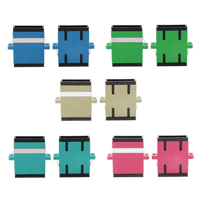 Flangeless Multimode Om3 Aqua Simplex Sc Fiber Optic Coupler