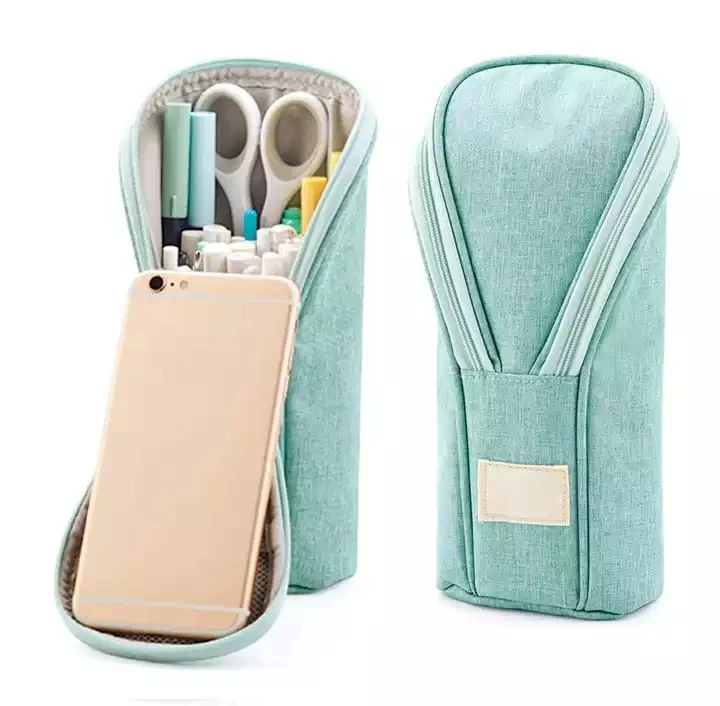 Custom Promotional Canvas Pencil C Bag Pencil Bag With Nylon Student Pencil Case Bag  estuches escolar school supplies