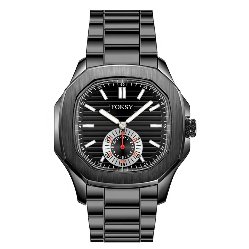 Classic Men Square Relogio In Wristwatches Quartz Movement Stainless Steel Strap Custom OEM Watch