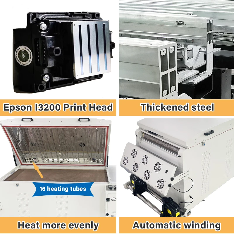 Cowint automatic all in one t shirts digital dual i3200 head 60cm dtf printer transfer pet film shaker printing machine