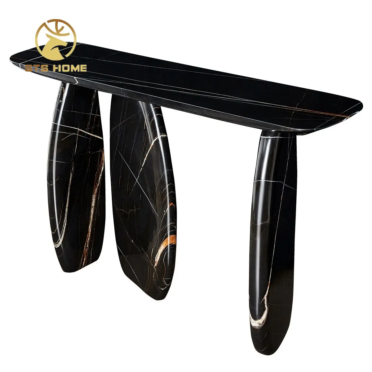 Marble console table against the wall hallway entryway bar entrance table modern light luxury living room design