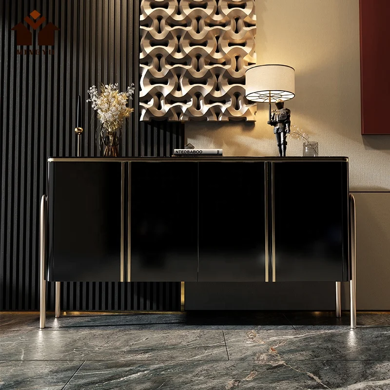 Porch Stage Light Luxury Console Table Sintered Stone Stainless Steel Cabinet Sitting Room Altar Table