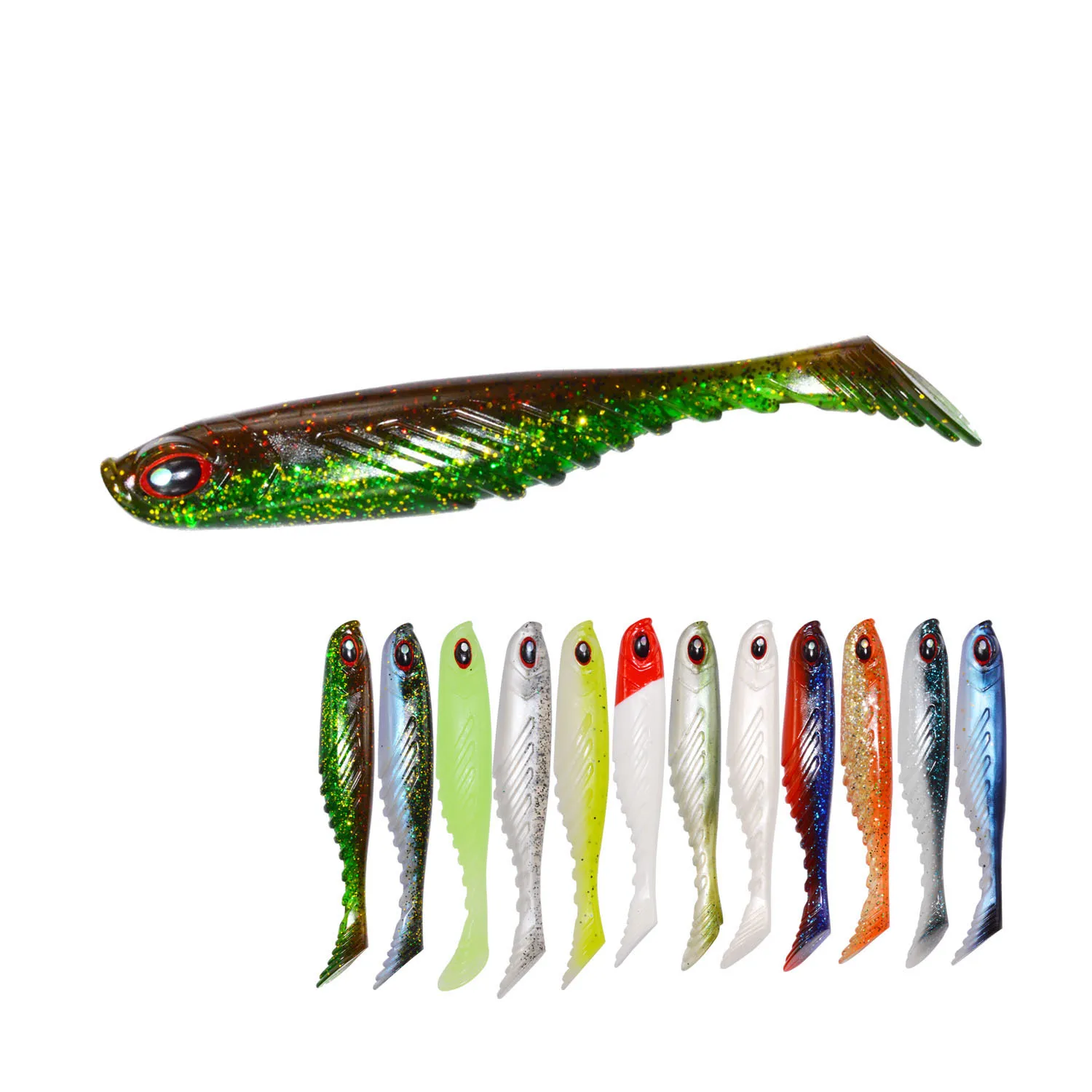 Fishing Lures T Glossy Shad 75mm 105mm Soft Fish Lure  Fishing Bait Spring Soft Lures Isca Tackle Seawater Fishing