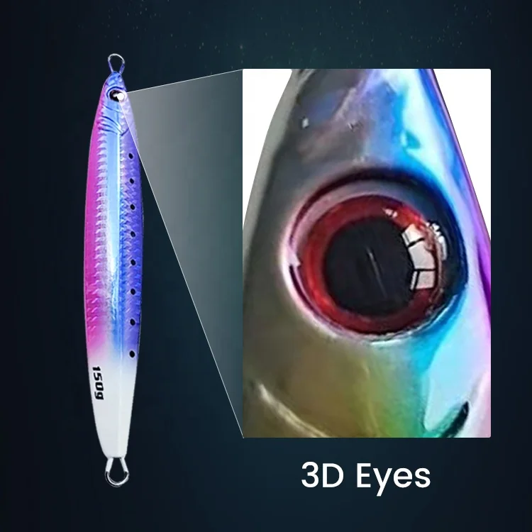 FUNADAIKO 120g 150g artificial fishing hard lures baits casting Flat Fall 3d metal fishing jigs