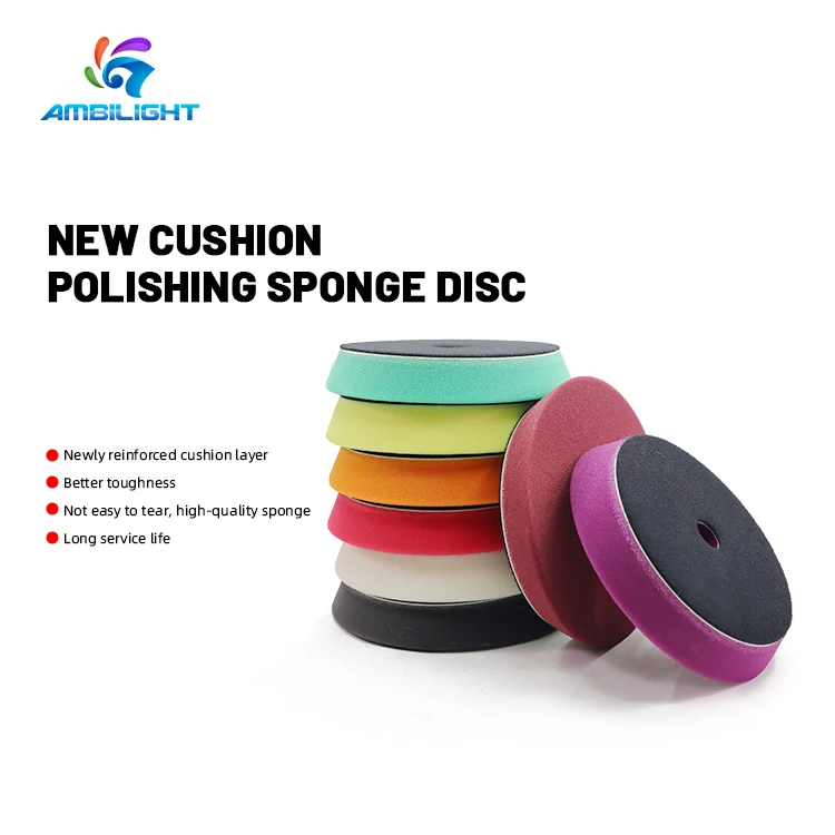 Factory Price Dual Action Polisher 6inch 150mm Flat Surface Bevel Edge Auto Detailing Car Polishing Pads Vel cro Car Polishing