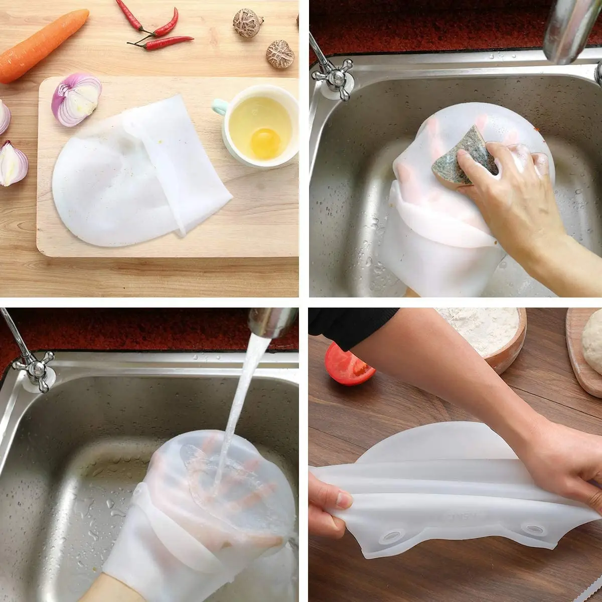 Silicone Kneading Dough Bags Versatile Dough Mixer for Bread, Pastry, Pizza & Tortilla, Flour-mixing Bag Preservation Bag