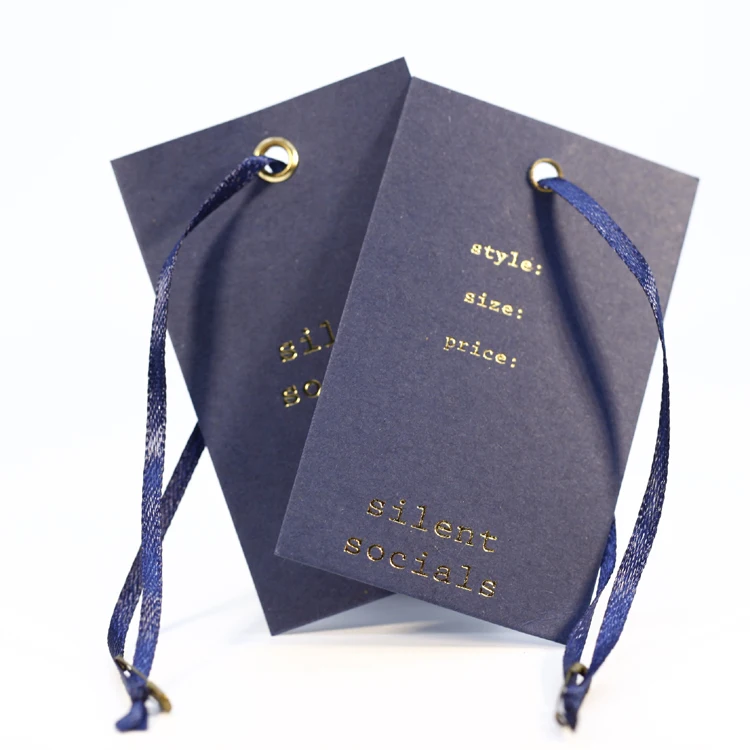 Custom Printing Brand Name Logo Paper Hangtag for Clothing