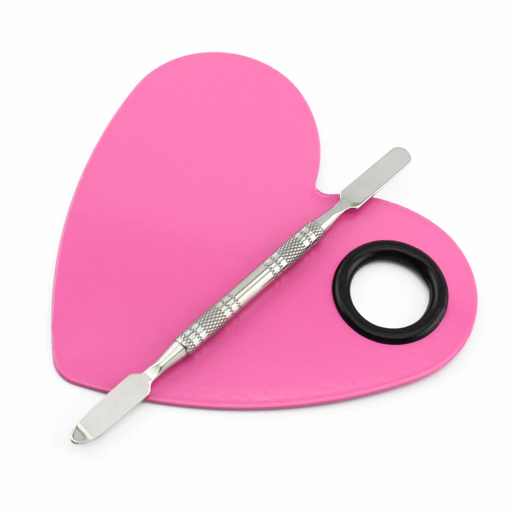 Оптовая продажа, Пустая палитра теней для век, портативная палитра из нержавеющей стали для смешивания косметики, палитра для макияжа с двухсторонним металлическим шпателем