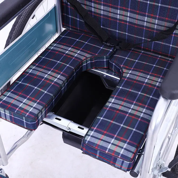 
High quality and low price folding portable lightweight wheelchair factory with toilet for disability 