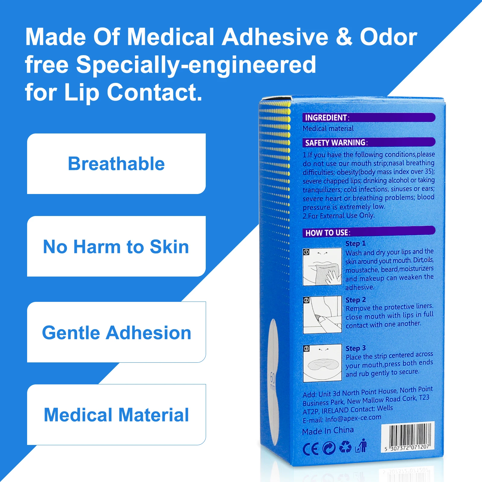 Purvigor Portable Gentle Comfortable 90Pcs Sleeping Mouth Breathing Correction Anti Snoring Patch Mouth Tape for Nasal Breathing