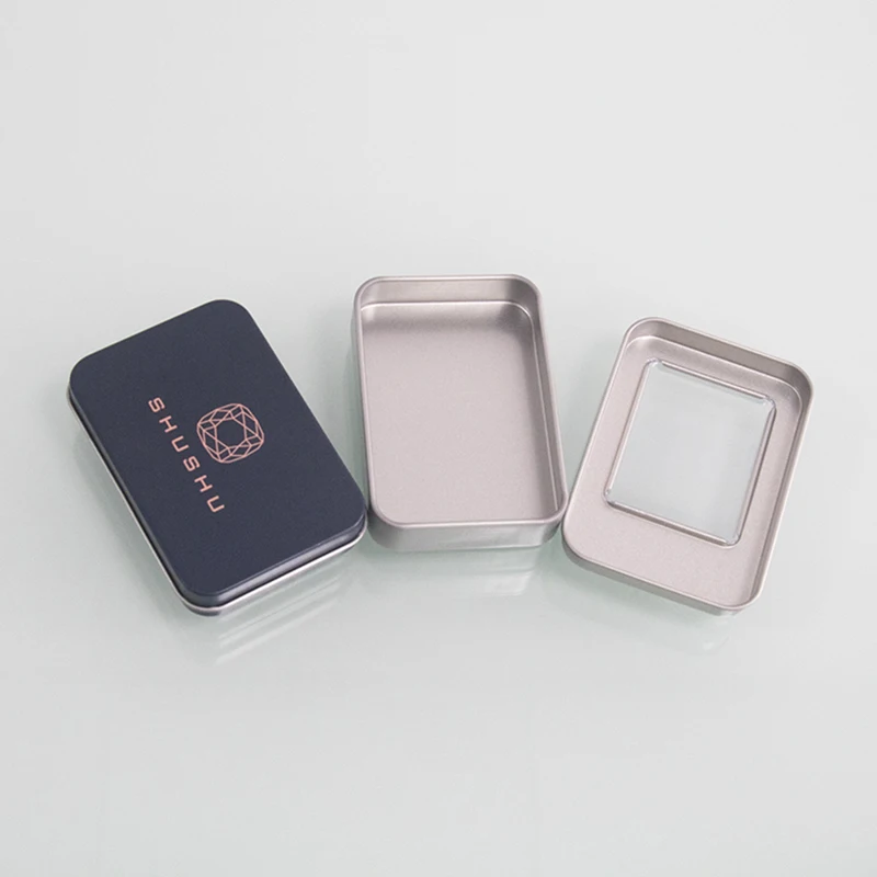 Custom Printed Pill Tin Box Slide Tea Cigarette Container Small Tin Case With Window