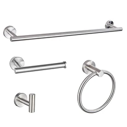 Bathroom Hardware Set Silver Polish Bathrobe Hook Long Towel Rail Bar Tissue Paper Holder Bathroom Accessories
