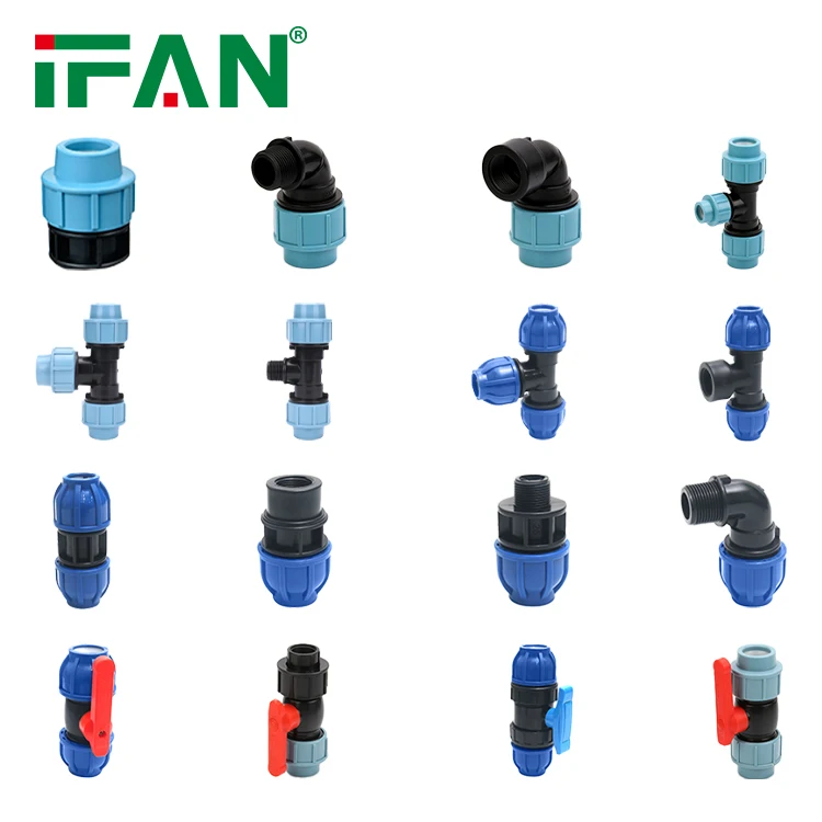 IFAN Wholesale Quick Connectors Tee Reducing Coupling PP Compression Fittings Equal Tee Water Line HDPE Fittings