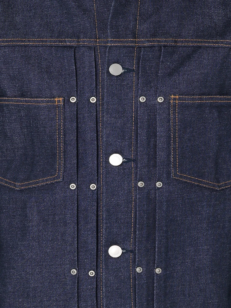 Custom Men Utility Heavy Coats Washed Jeans Jacket Ropa Vintage Premium Button Up Oversize Pleated Textured Denim Jacket For Men